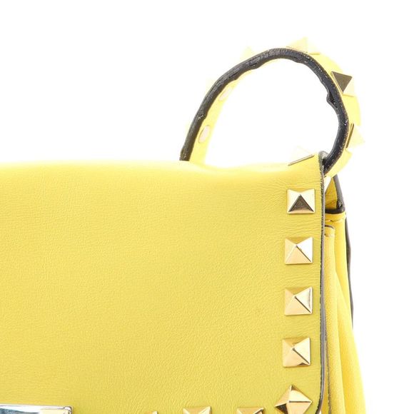 Valentino Garavani Rockstud Crossbody Bag Leather Mini Yellow - Picture 7 of 10